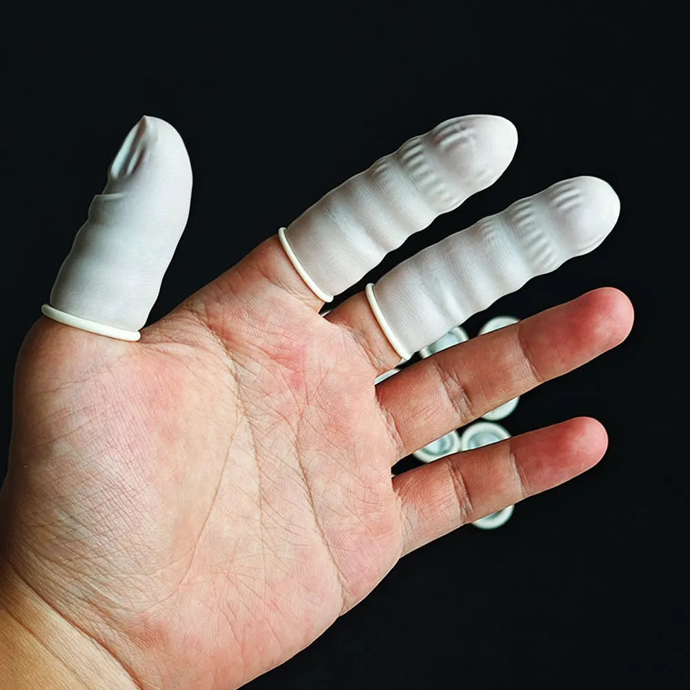 Disposable Latex Finger Cots Powder Free Fingertip Protectors 100 Pack for Watch Repair and Precision Work