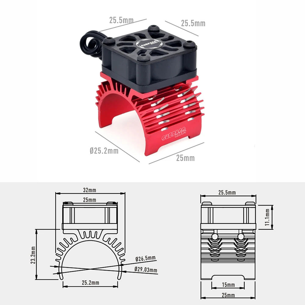 Surpass Hobby RC Motor Fan Cooling Fan Heatsink Metal 28-36mm