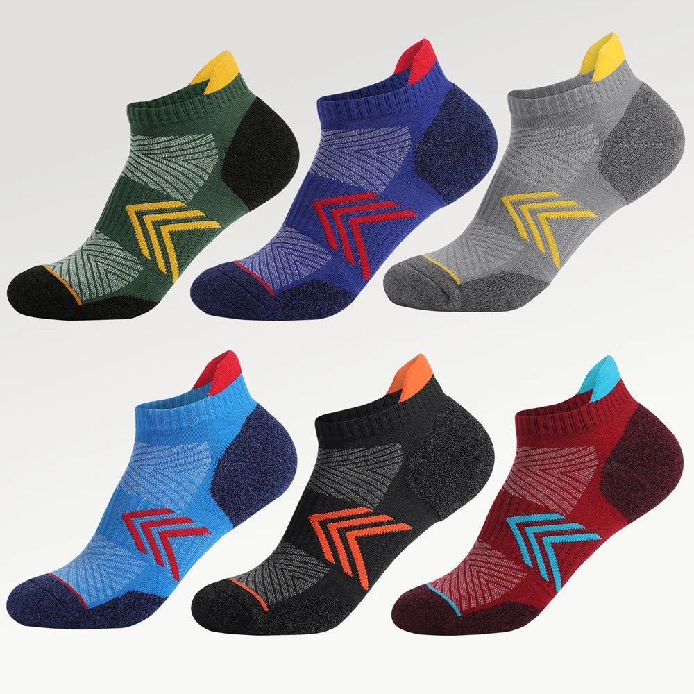Mens Anti Slip Grip Running Socks 6 Pack Terry Antibacterial