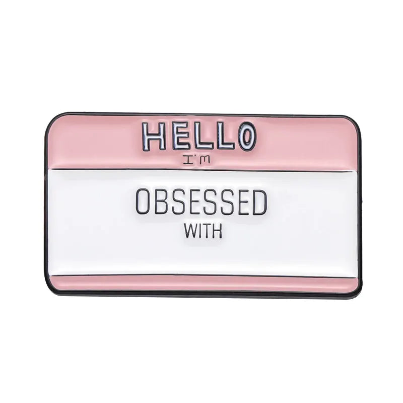 Quirky Anxious Dialog Enamel Lapel Pins for Unique Fashion Statements