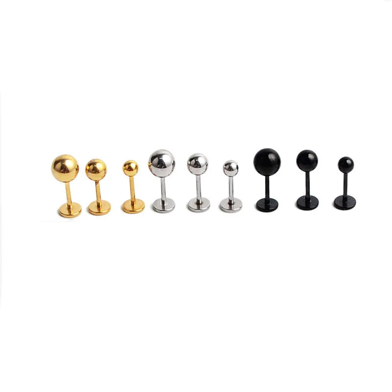 Stainless Steel Tragus Helix Ball Studs Set for Men and Women Body Piercing Jewelry