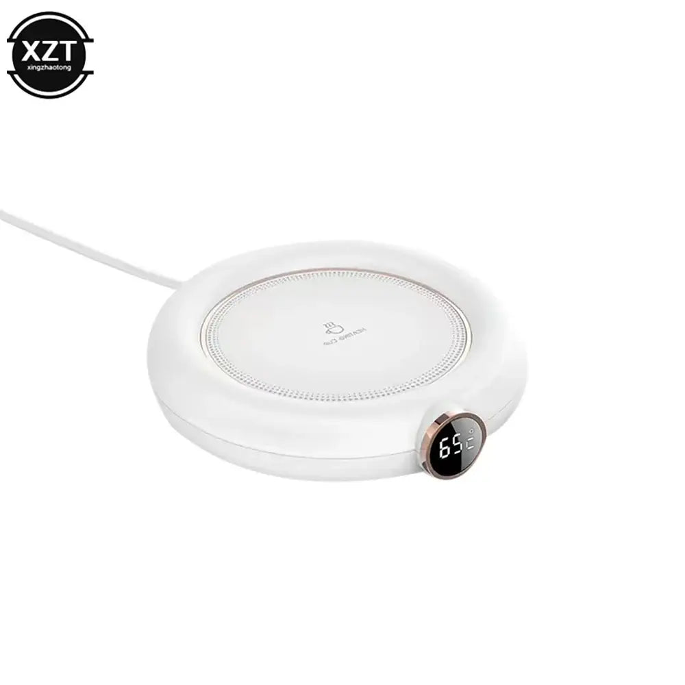 USB Coffee Cup Warm Heating Pad DC 5V Coaster With Timer WHITE M