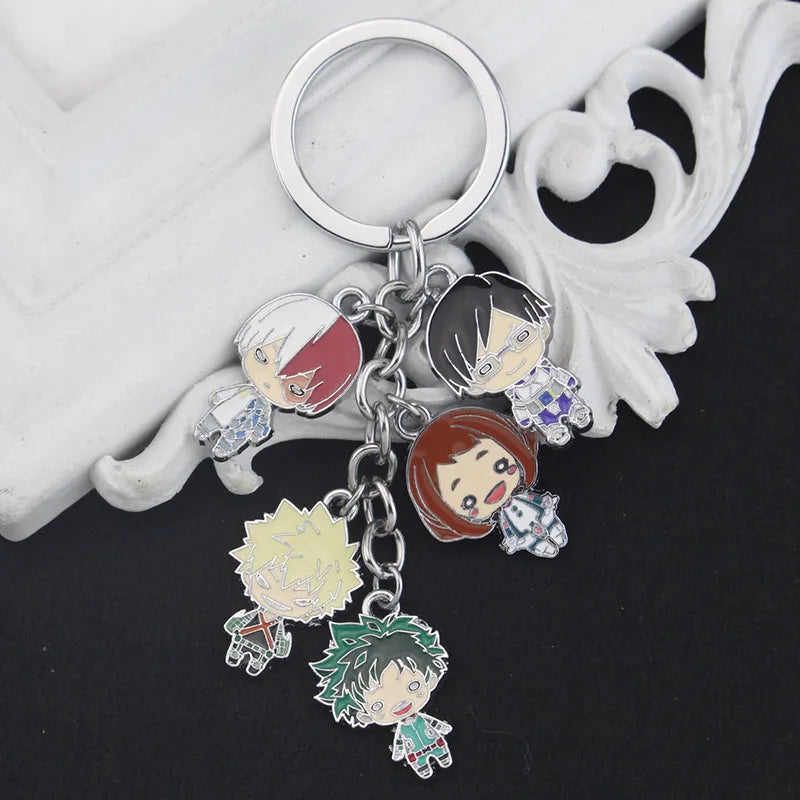 My Hero Academia Character Alloy Keychain Set Midoriya Bakugo Todoroki