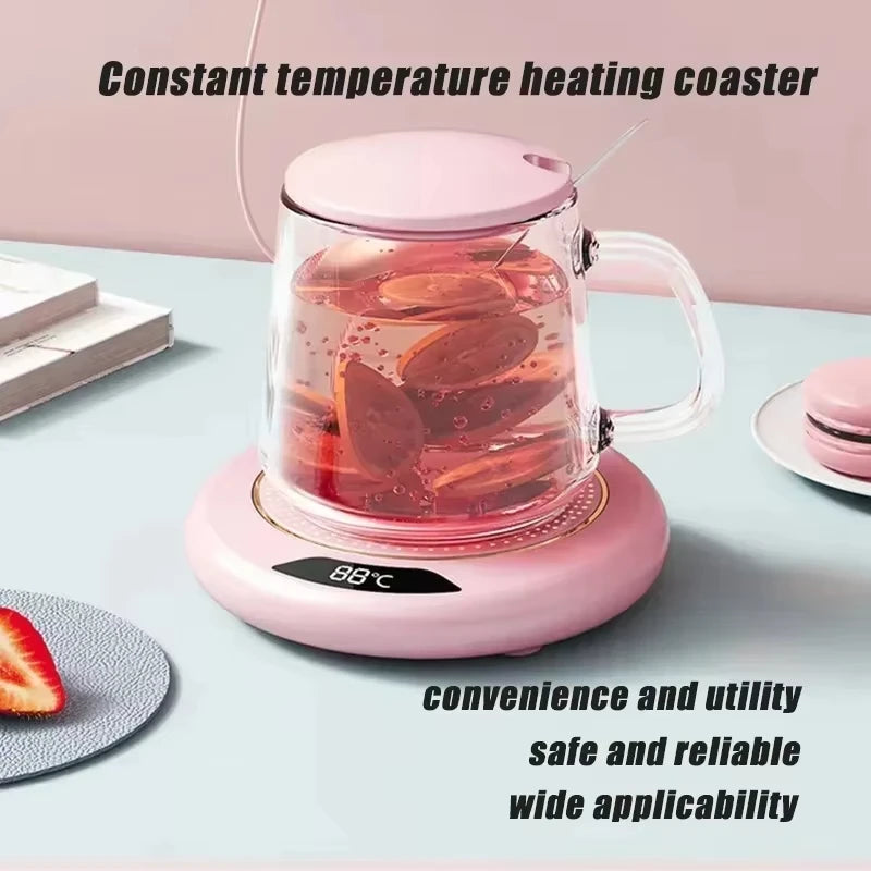 Thermostat Coaster USB Home Heating Coaster with 3-Speed Adjustment 55 Degrees Constant Temperature
