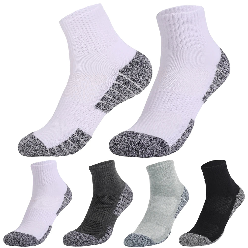 Breathable Cotton Midcalf Sports Socks Thick Towel Bottom