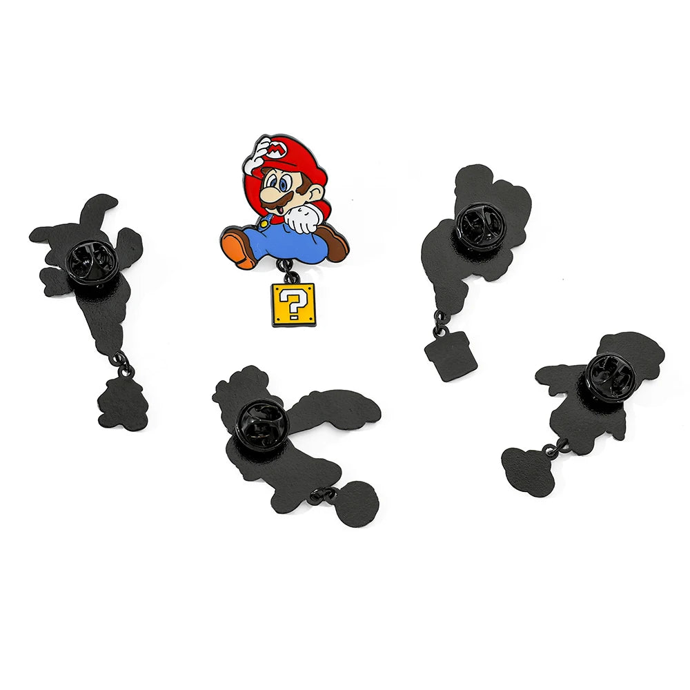 Charming Super Mario Metal Brooch Set - Cute Cartoon Game Character Pins