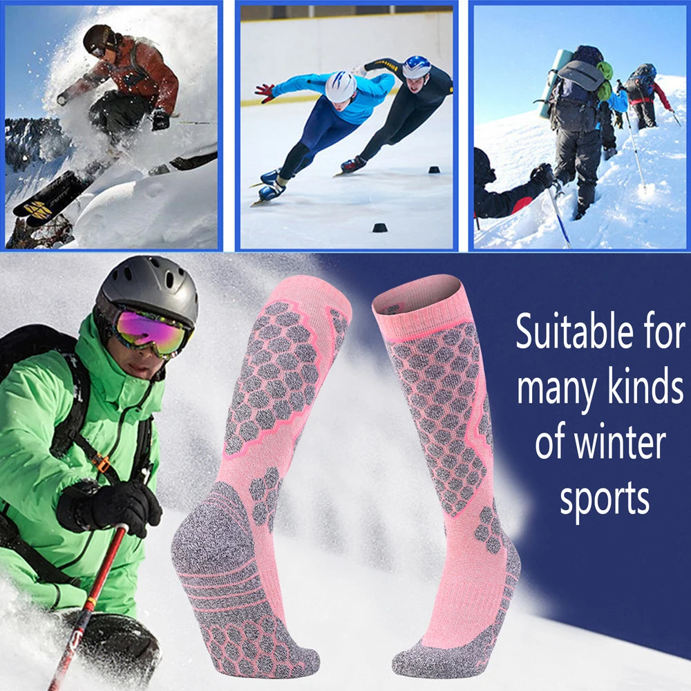Women Breathable Thick Knee High Warm Thermal Ski Socks