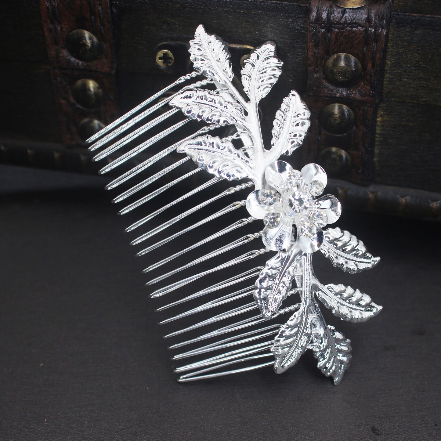 Bridal Crystal Hair Comb - Elegant Hair Clips & Pins for Brides Silver-2