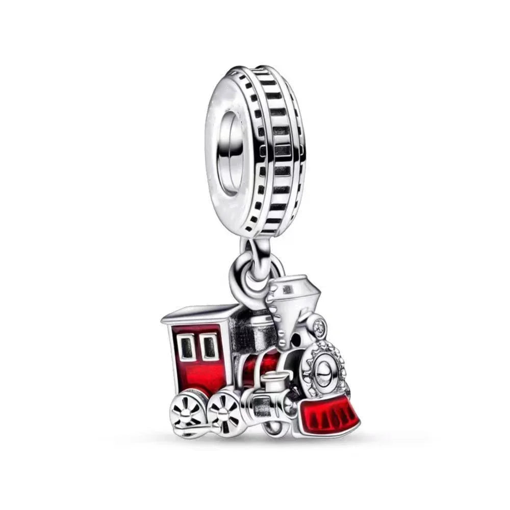 925 Sterling Silver Red Love Bunny Dog Skull Ladybug Flower Zircon Beads Charms for DIY Women Bracelet Necklace Gift