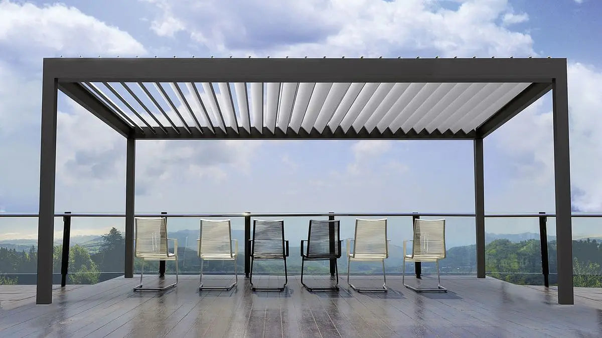 Sustainable Customized Waterproof Electric Aluminum Pergola Eco Friendly Outdoor Gazebo With Smart Louvred Roof