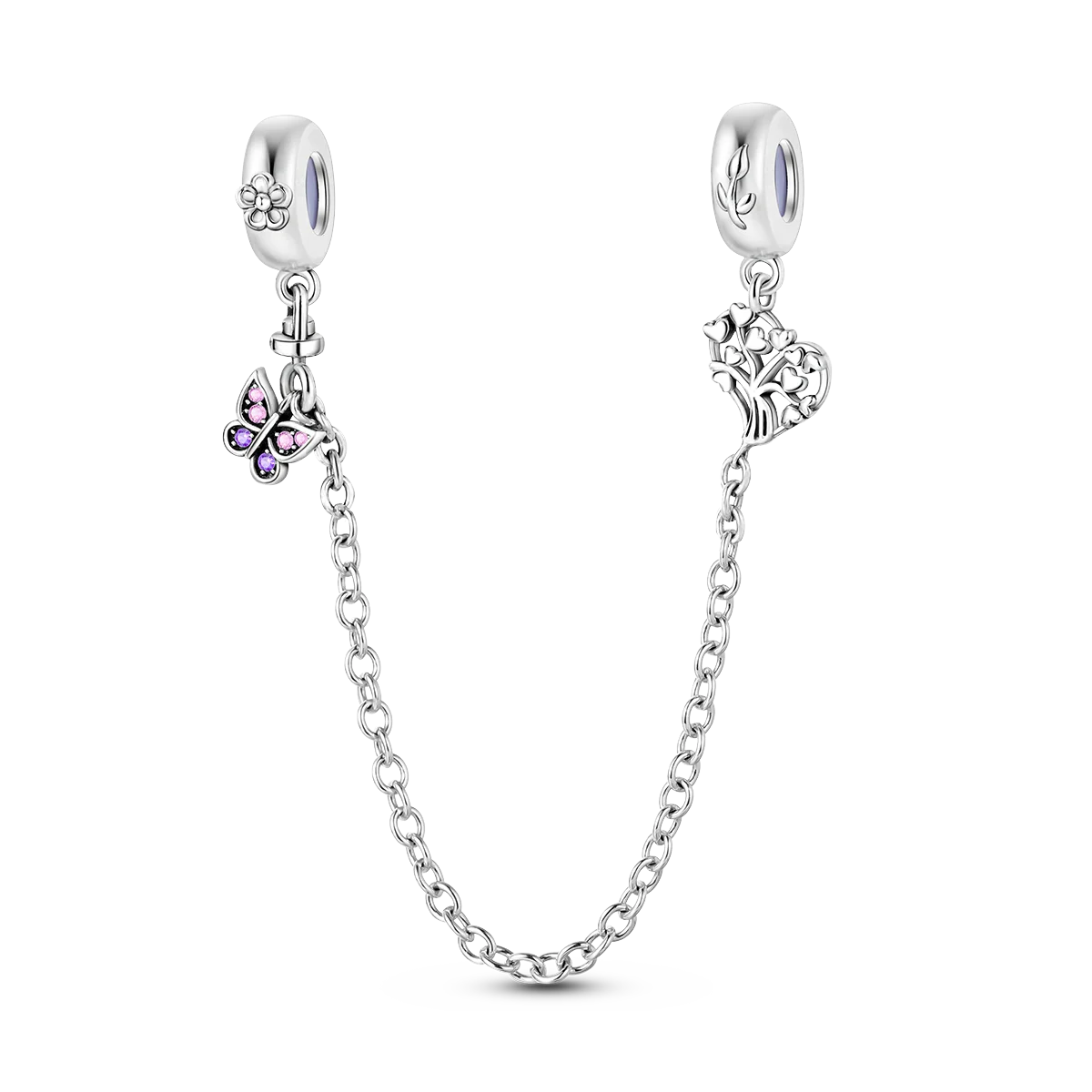 Silver Plated Eternal Symbol Charms Luminous Star Beads Love Dangle Safety Chain for Original Bracelet DIY Jewelry