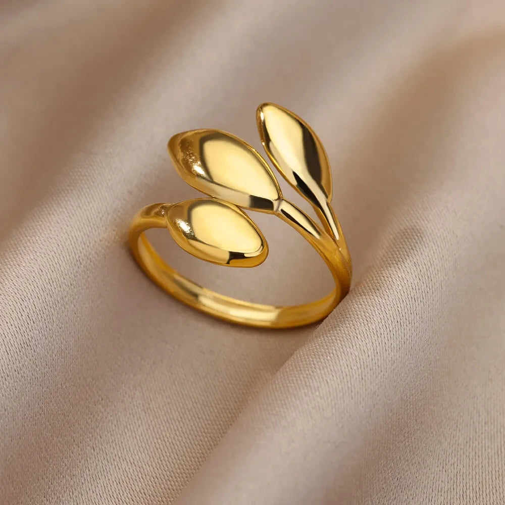 Gold Color 316L Stainless Steel Women's Rings - Fade-Resistant Luxury Wedding Jewelry with Free Shipping