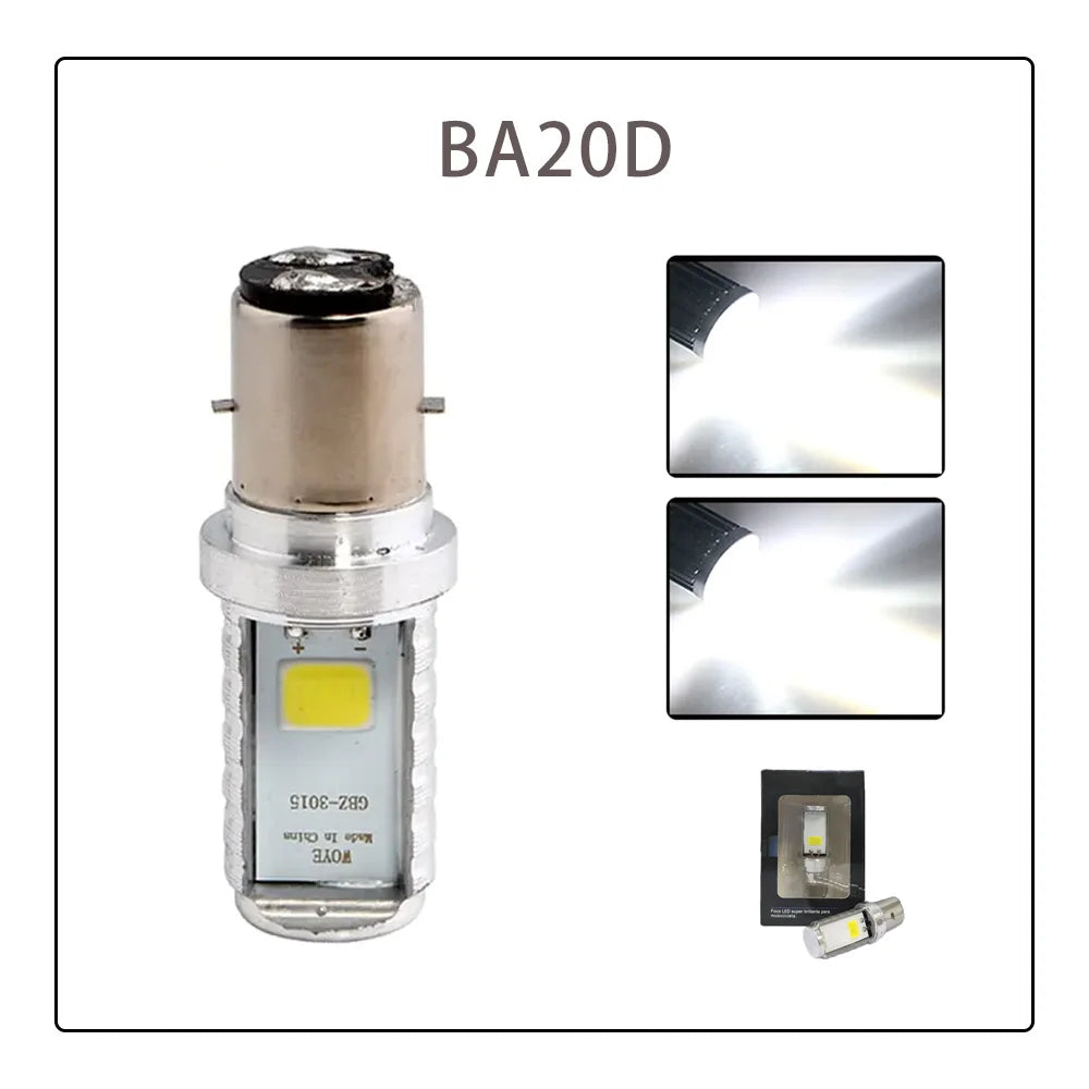 H4 H6 BA20D LED Motorcycle Headlight 6000K HiLo COB 12V