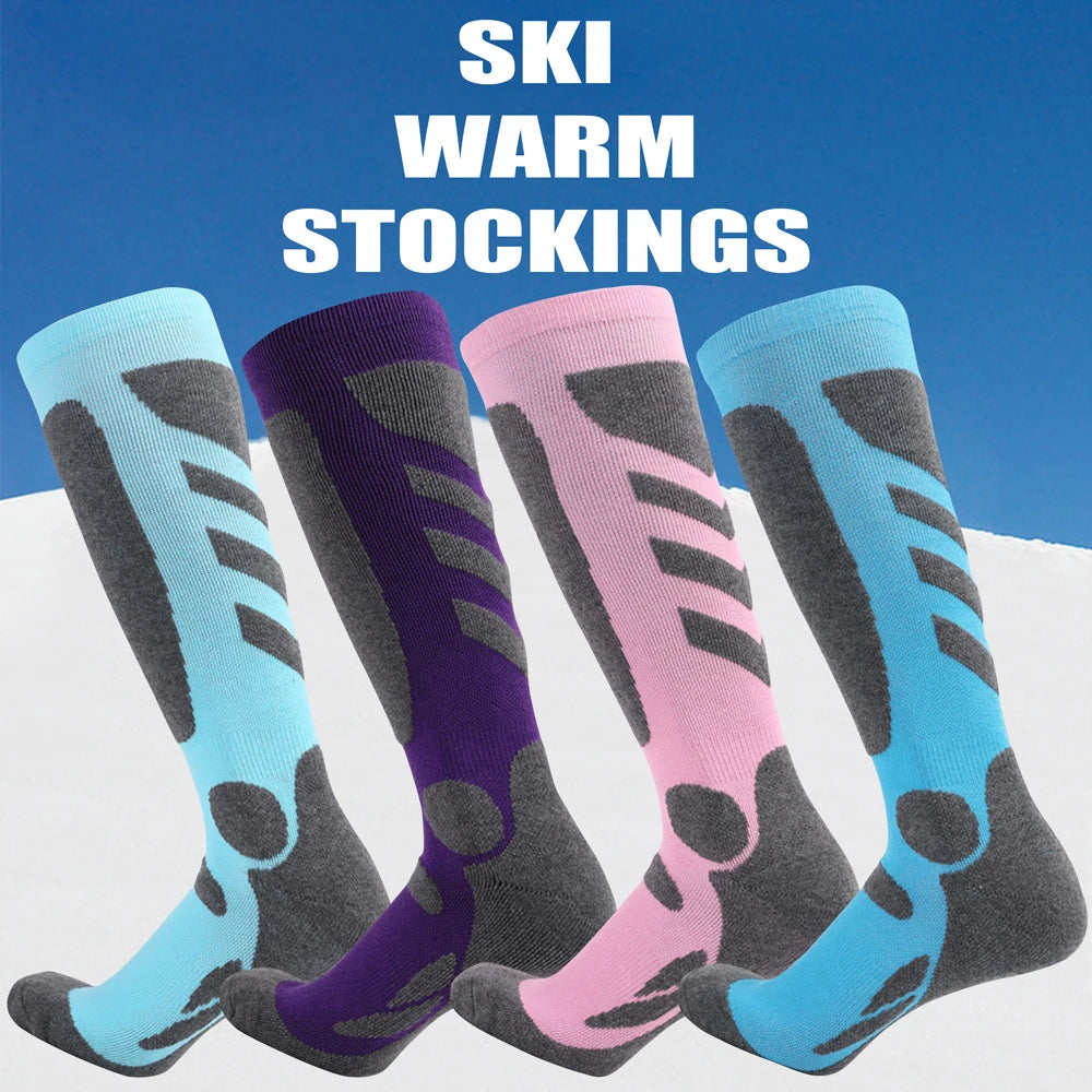 Womens Thermal Ski Socks Long Sporty For Cycling Running
