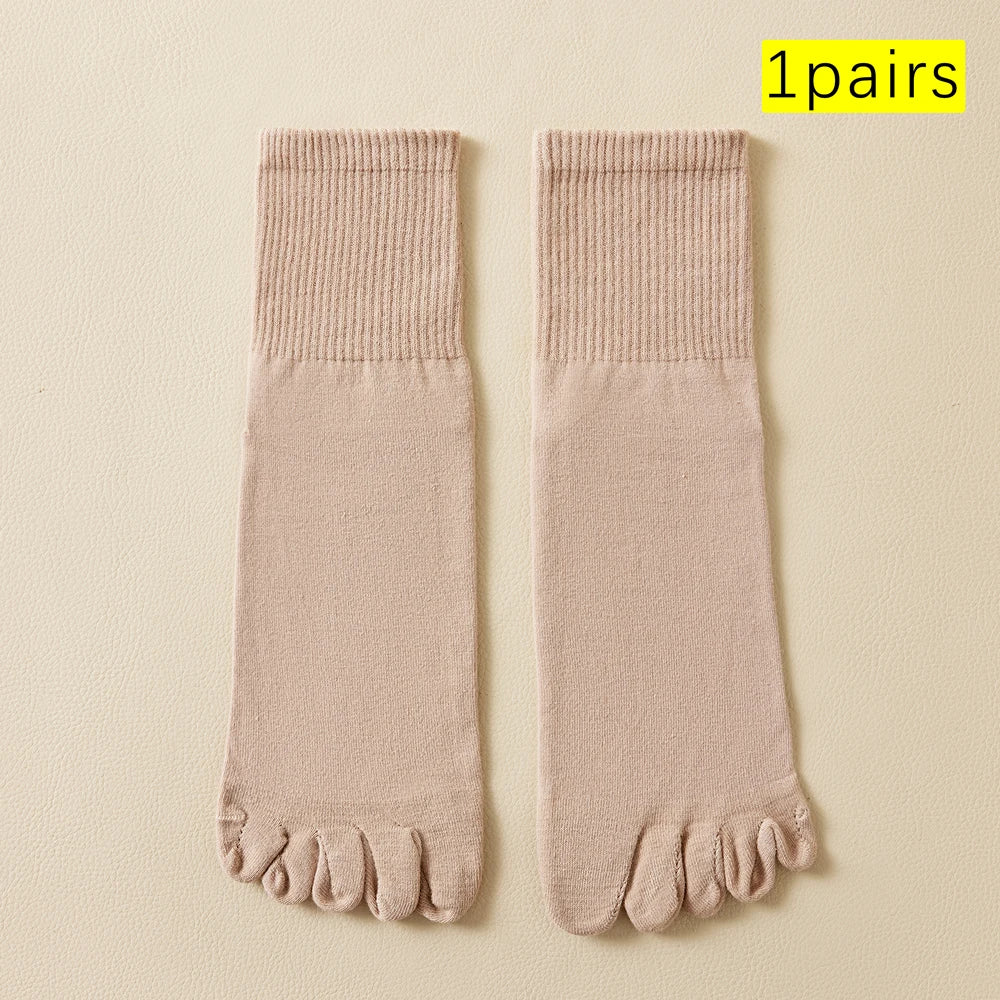 Men Cotton Toe Socks Moisture Wicking Odor Control