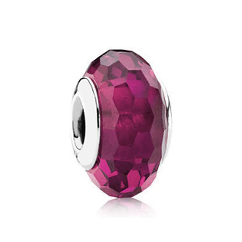 2025 Trendy 925 Silver Colorful Glass Beads for European Bracelets DIY Exquisite Jewelry