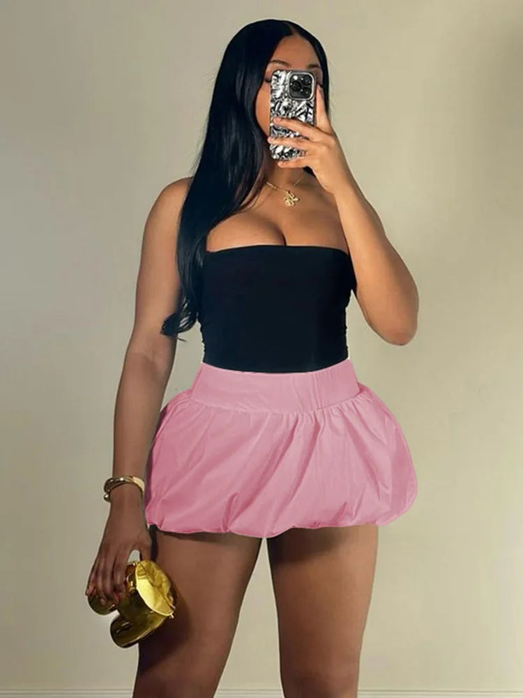 Y2K Ball Gown Mini Skirt For Women With Midnight Waistband