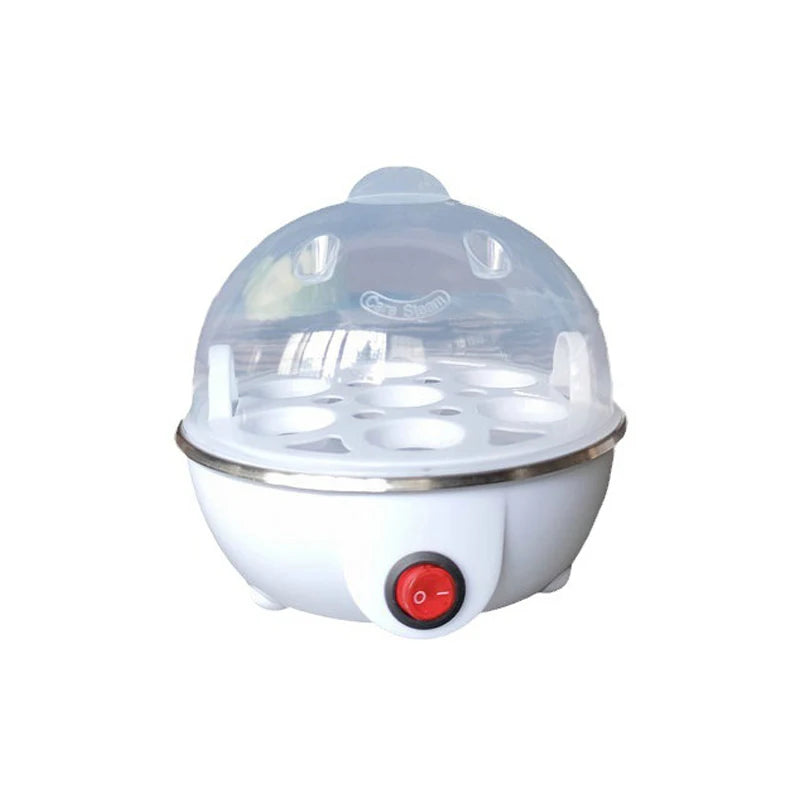 Egg Cooker Automatic Power Off Home 7 Eggs Multi-Functional Steamed Egg Custard Boiled Egg Machine L White