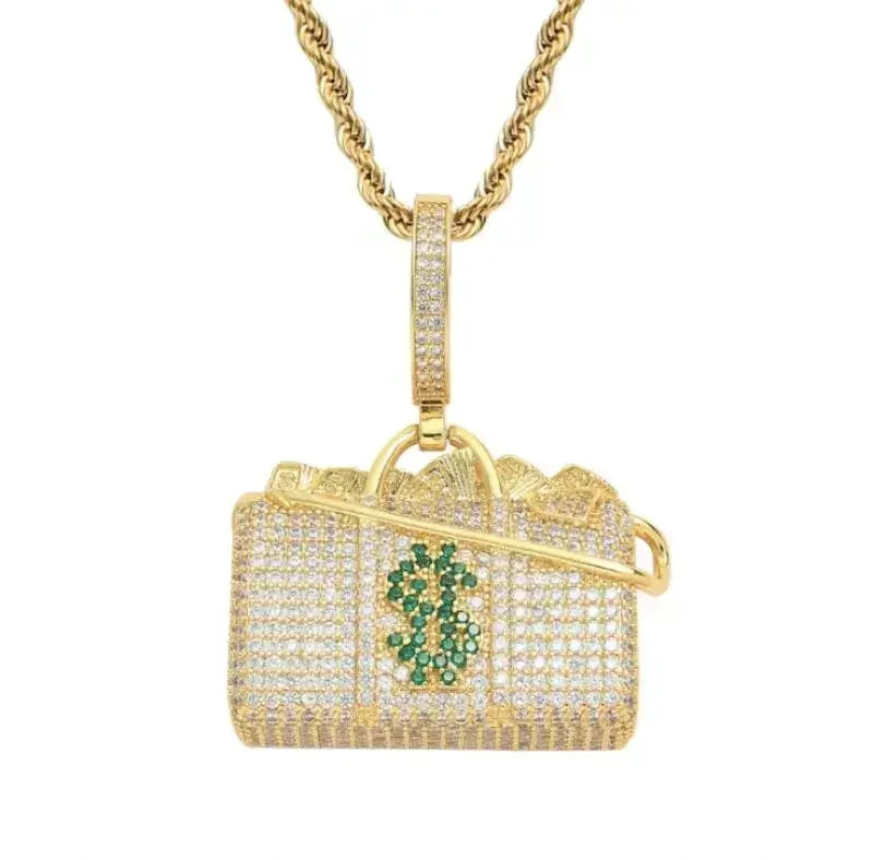 Cubic Zirconia Hip Hop XO Pendant Necklace for Men and Women