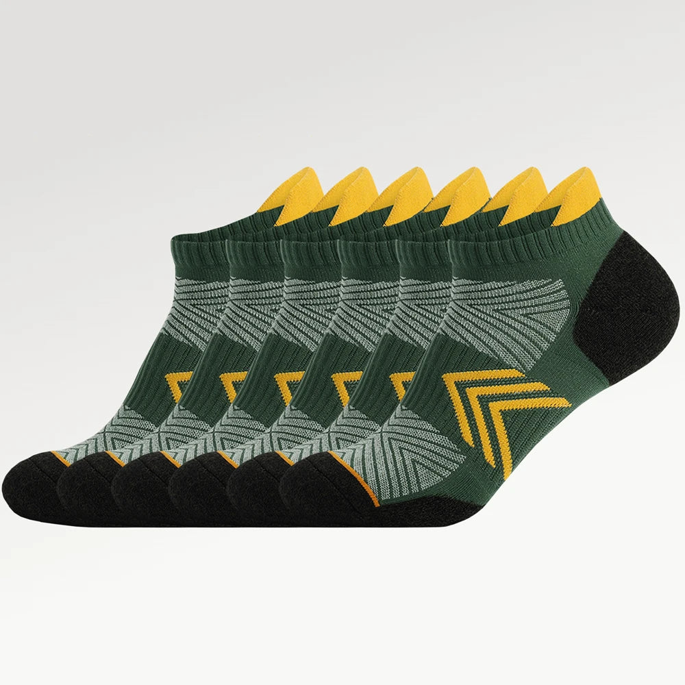 Mens Anti Slip Grip Running Socks 6 Pack Terry Antibacterial