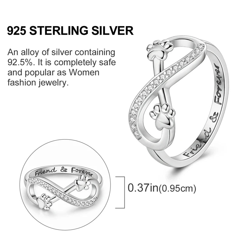 Elegant 925 Sterling Silver Heart Zircon Ring for Women Starmoon Design Engagement or Wedding Gift SER205