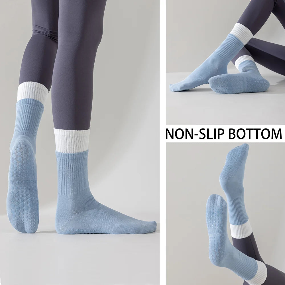 3 Pairs Hot Yoga Ankle Socks Organic Cotton Cushioned