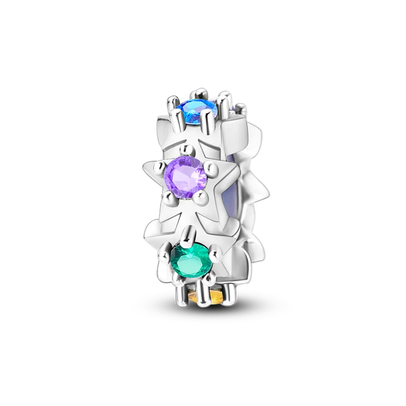 Silver Plated Eternal Symbol Charms Luminous Star Beads Love Dangle Safety Chain for Original Bracelet DIY Jewelry