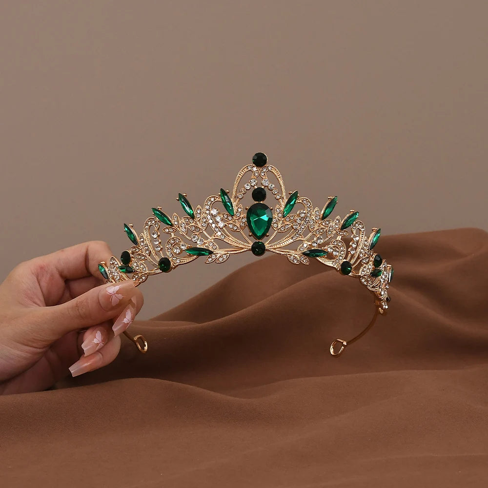 Exquisite Baroque Crystal Bridal Tiara and Crown for Women with Rhinestone Prom Diadem