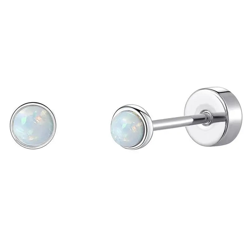 2PCS Set Stainless Steel Heart Moon Stud Earrings for Women Trendy Ear Tragus Cartilage Body Piercing