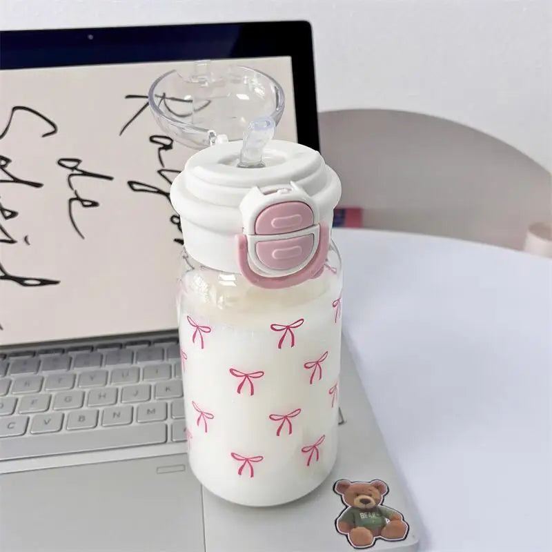 Kawaii Pop Up Straw Water Bottle Leak Proof BPA Free