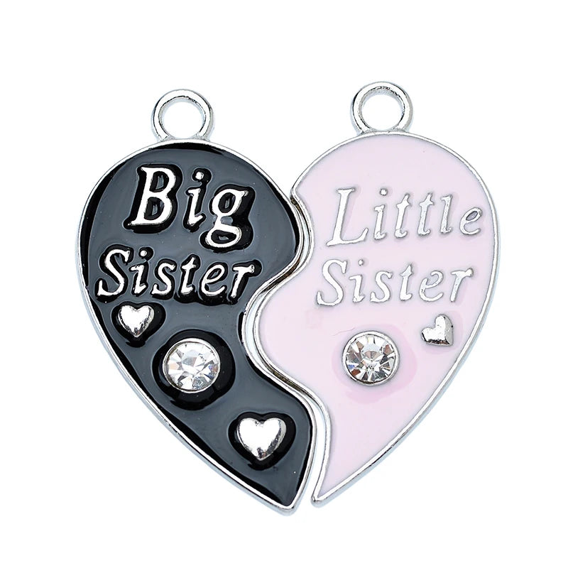 Sweet Heart Rainbow Butterfly Best Friend Charms for DIY Necklace Jewelry Making