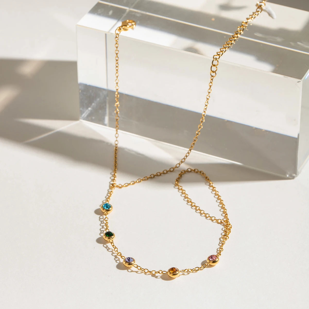 Youthway 18K Gold Plated Zircon Finger Chain Bracelet for Women - Waterproof Stainless Steel Fashion Jewelry 2024