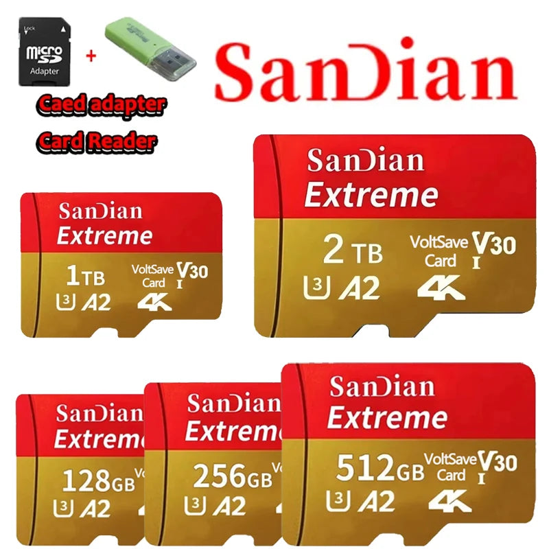 High Speed 1TB Micro SD Card 512GB 256GB 128GB For Laptop