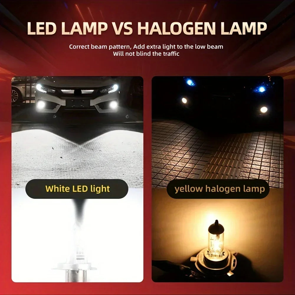 Super Bright LED Fog Lights 30000 Lm 150W 6000K Easy Install with Cooling Fan