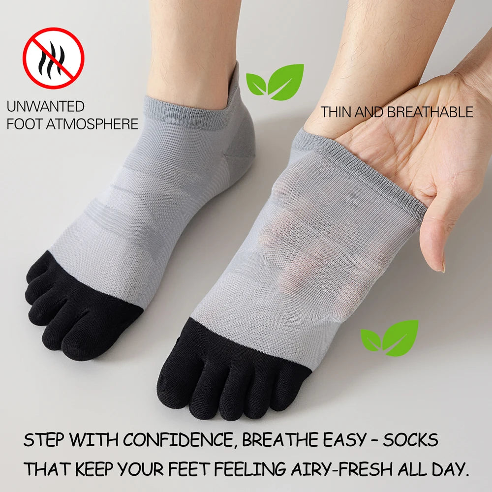 Lightweight Mens Split Toe Socks Cotton Blend Arch Support