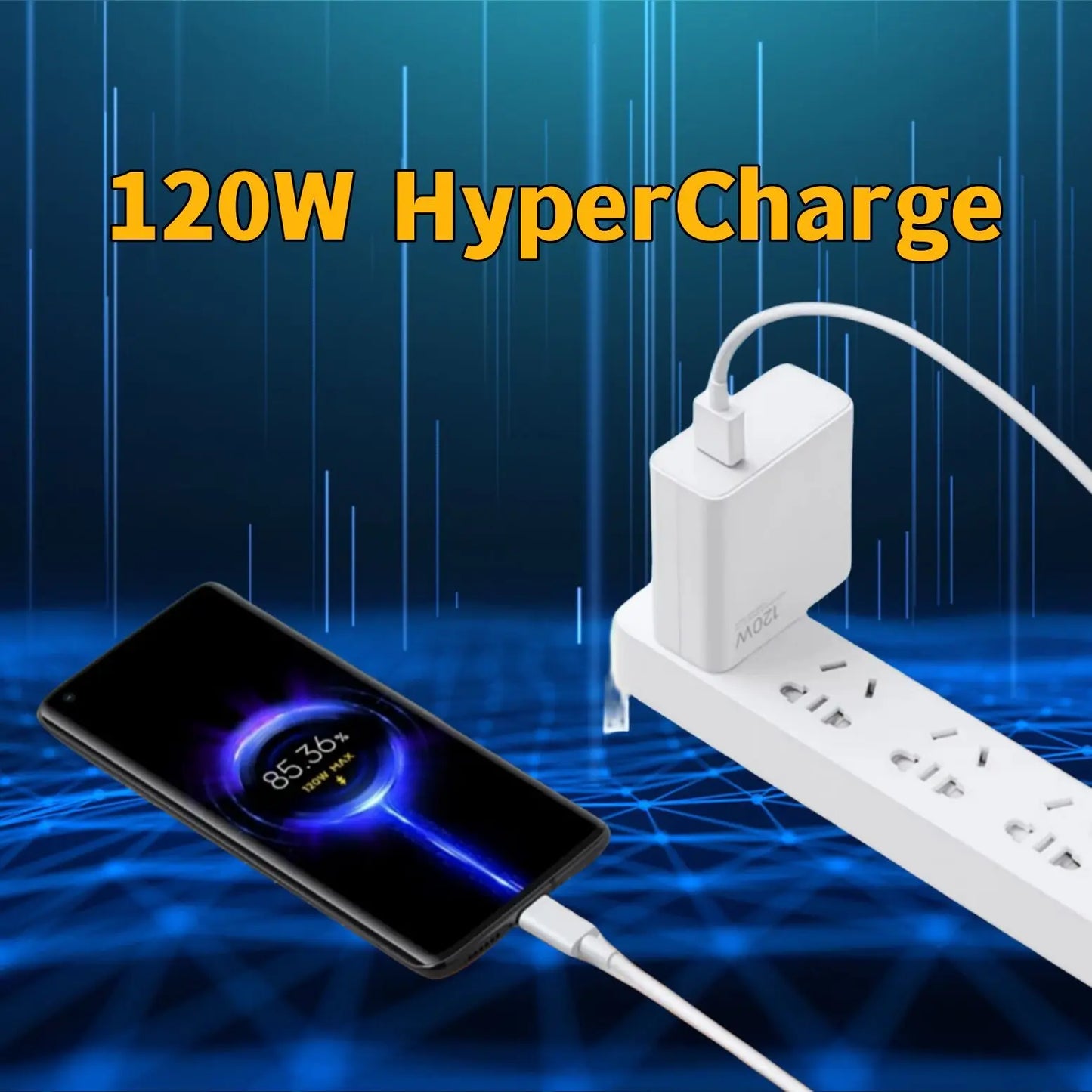 Xiaomi 120W Original Turbo Fast HyperCharge Wall Charger With 6A USB Type C Cable EU US UK Compatible With Xiaomi 13 12 11 Ultra Redmi