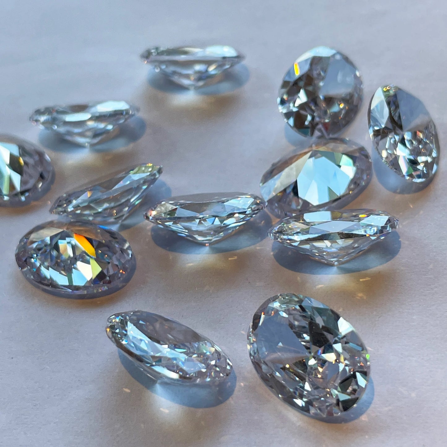 Brilliant Oval Cubic Zirconia Loose Gems Beads for DIY Jewelry Crafting