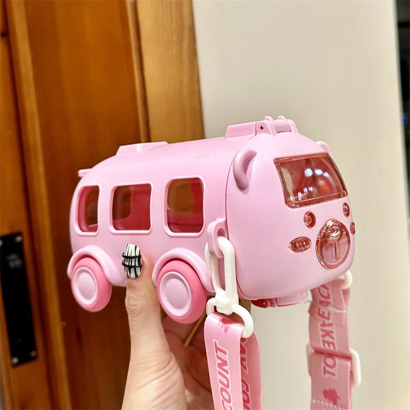 Kids Cute Cartoon Straw Water Bottle Leakproof BPA Free