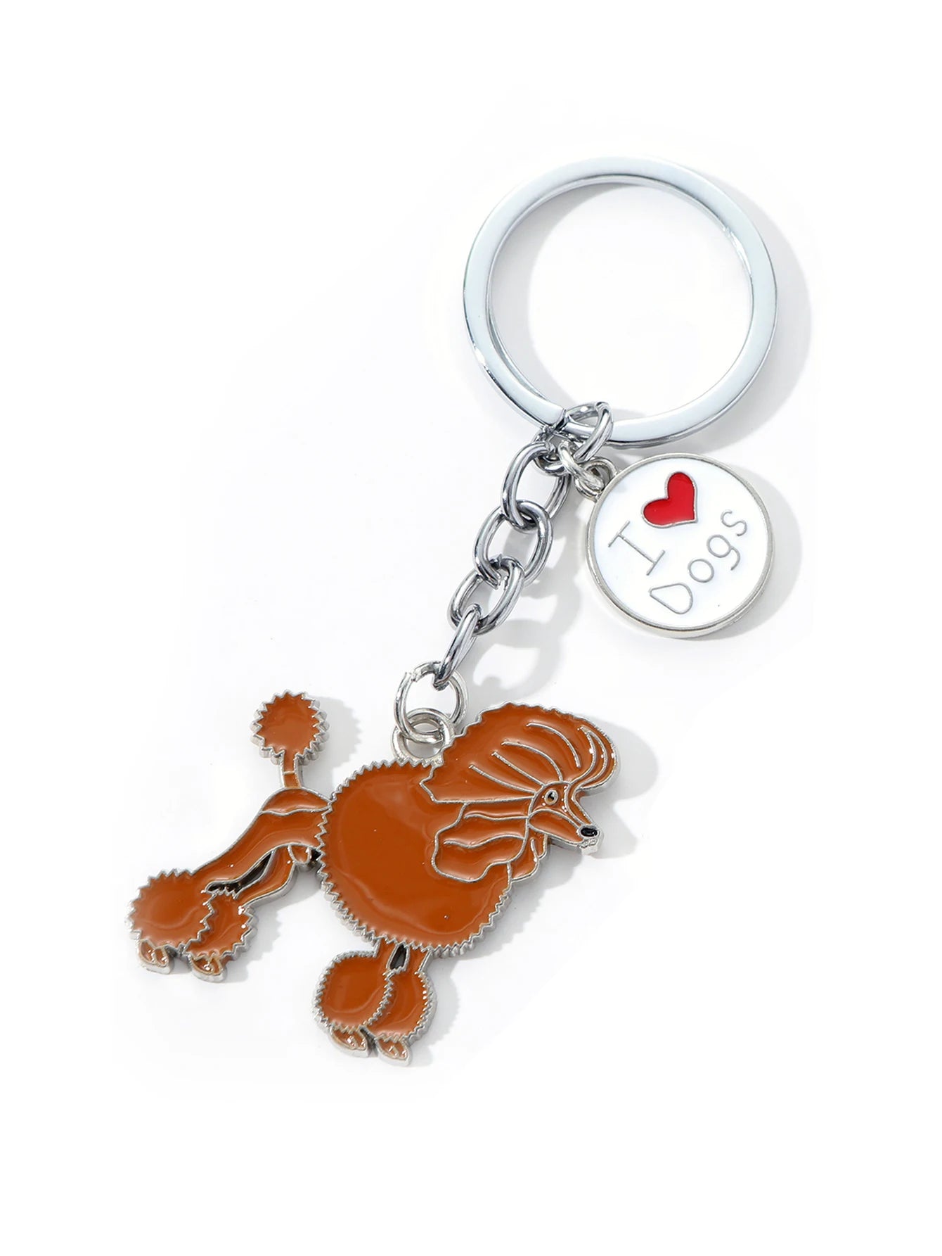 Alaska Husky Cartoon Dog Keychain for Pet Lovers - Cute Silver Zinc Alloy Accessory for Men and Women