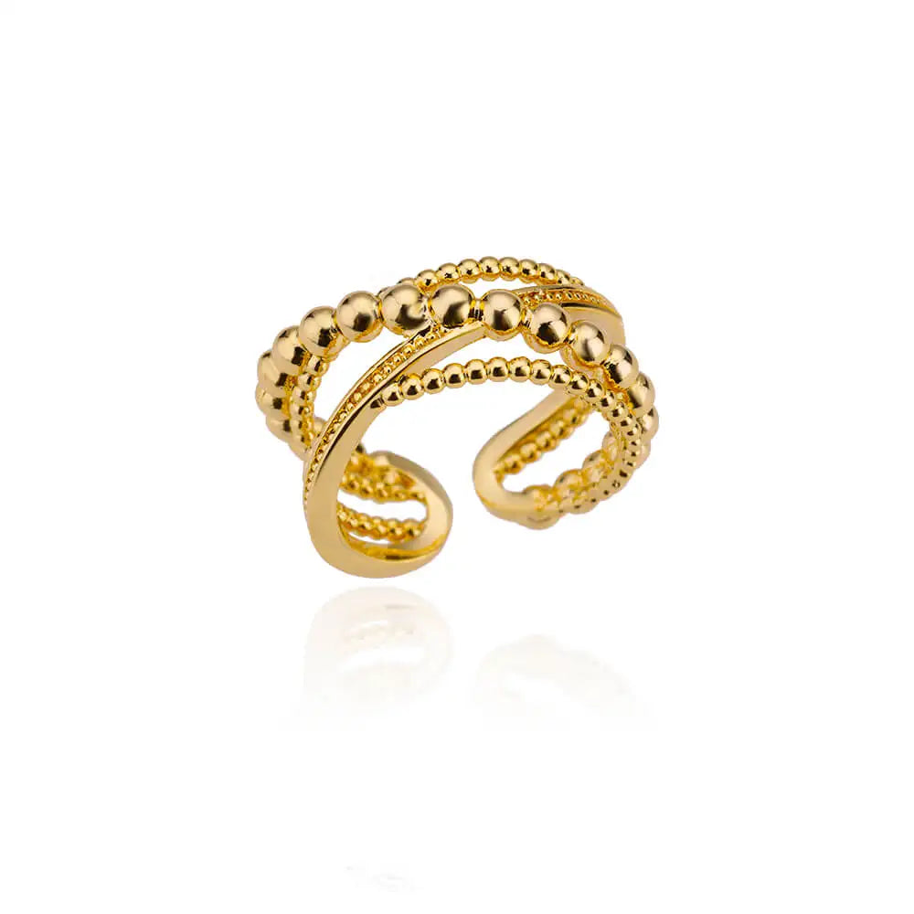 Gold Color 316L Stainless Steel Women's Rings - Fade-Resistant Luxury Wedding Jewelry with Free Shipping