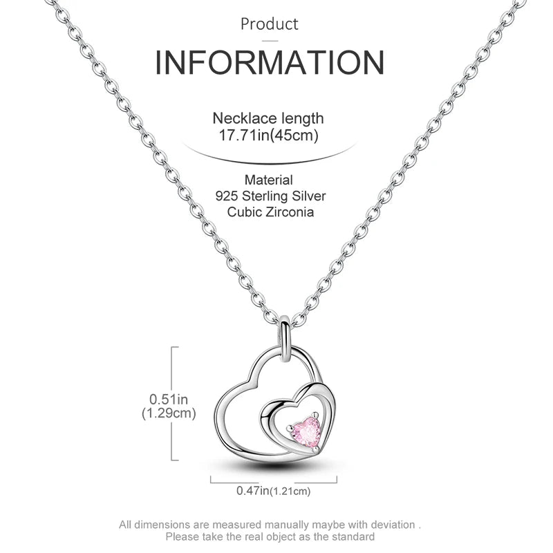 Elegant 925 Sterling Silver Zircon Butterfly Heart Pendant Necklace for Women Anniversary Gift KTN045