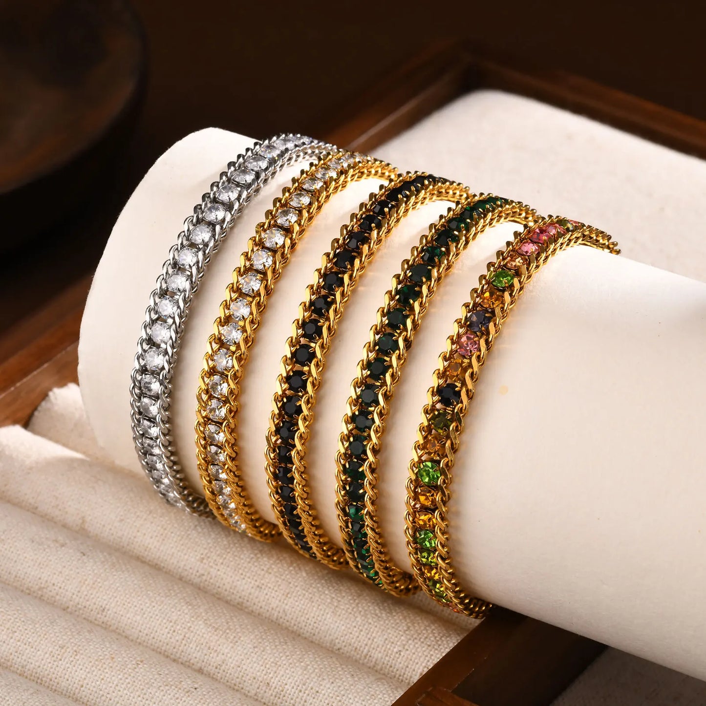 Stunning Gold Iced Out Tennis Bracelet for Women with 5A Cubic Zirconia Stones