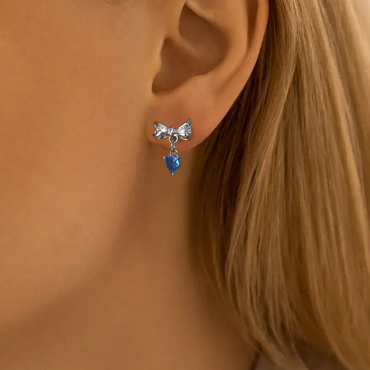 Luxury 925 Silver Pink Heart Pearl Butterfly Zircon Drop Earrings for Elegant Women