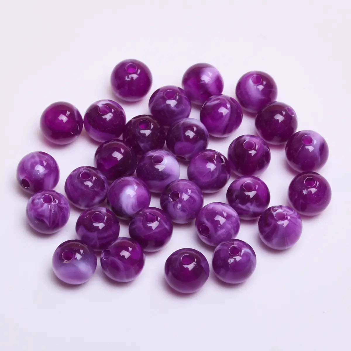 Fashion Round Resin Beads 8mm Imitation Jade for Jewelry Making 50 Pcs