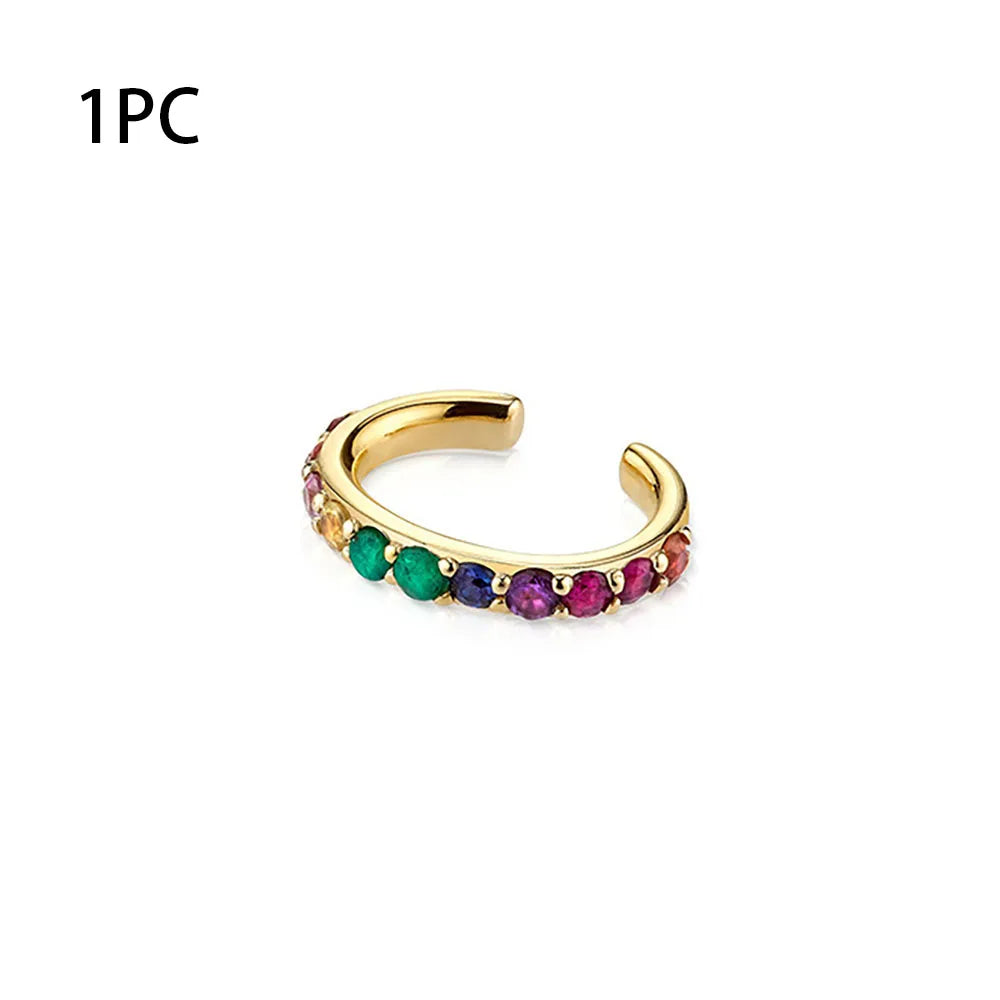 Colorful Crystal Heart Hoop Earrings for Women in Stainless Steel with 14k Gold Plating and Cubic Zirconia Luxury Jewelry