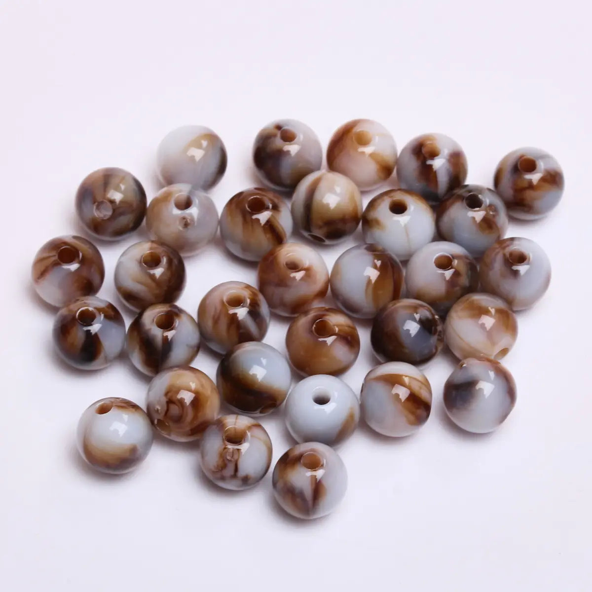 Fashion Round Resin Beads 8mm Imitation Jade for Jewelry Making 50 Pcs