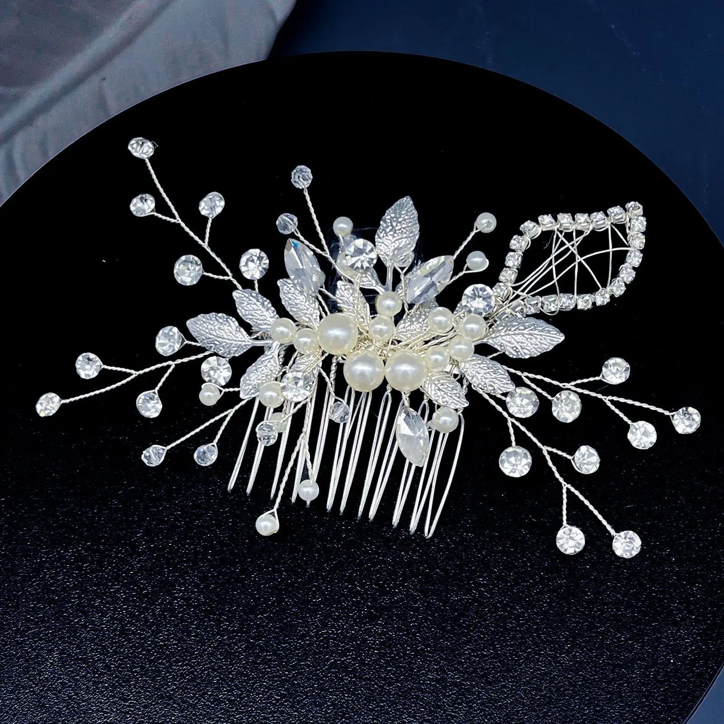 Elegant Crystal Bridal Hair Comb Silver Gold Wedding Headpiece for Women
