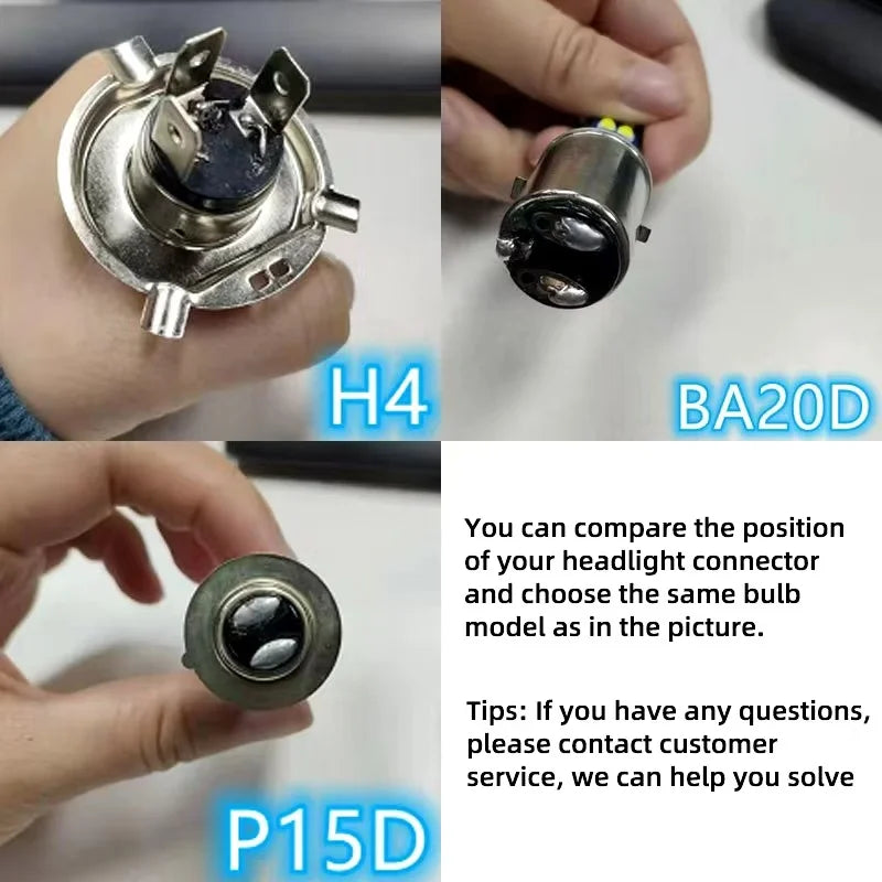 H4 H6 BA20D Dual Color LED Motorcycle Headlight Lamp