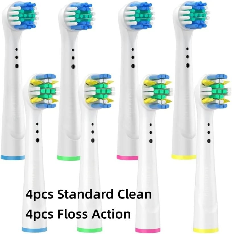 Toothbrush Replacement Heads Refill for Oral B Electric Toothbrush Pro1000 Pro 3000 Pro5000 Pro7000 Vitality Floss Action - 16 Pack 8 Assorted C