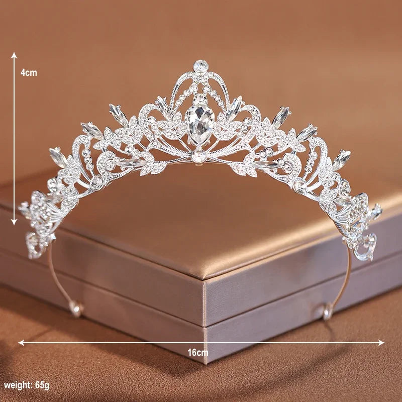 Elegant Gold Crystal Bridal Crown for Women - Trendy Wedding and Birthday Tiara